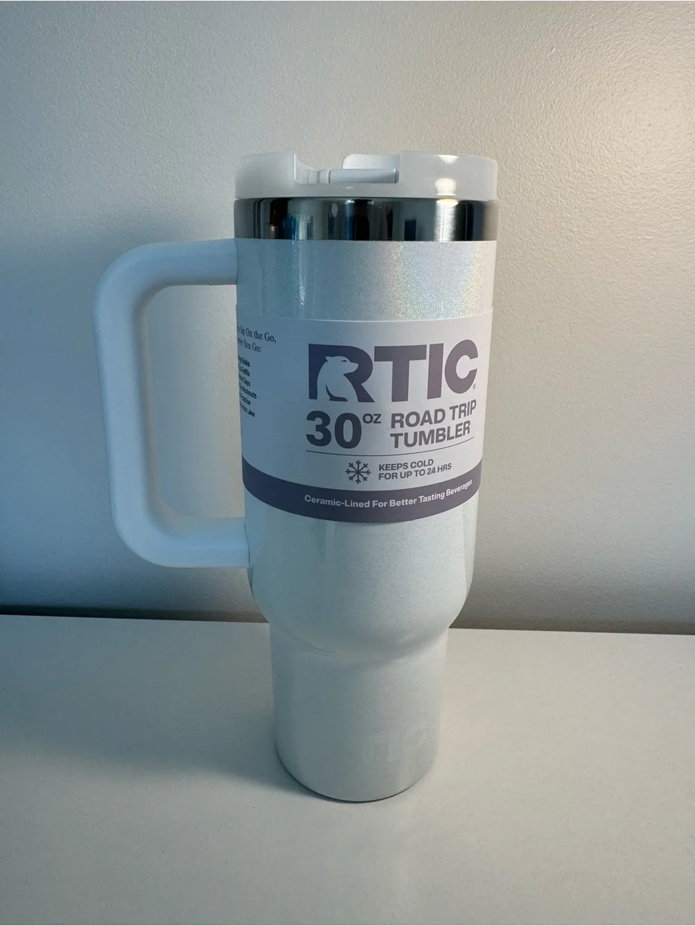 RTIC 30oz Road Trip Tumbler - White Glitter